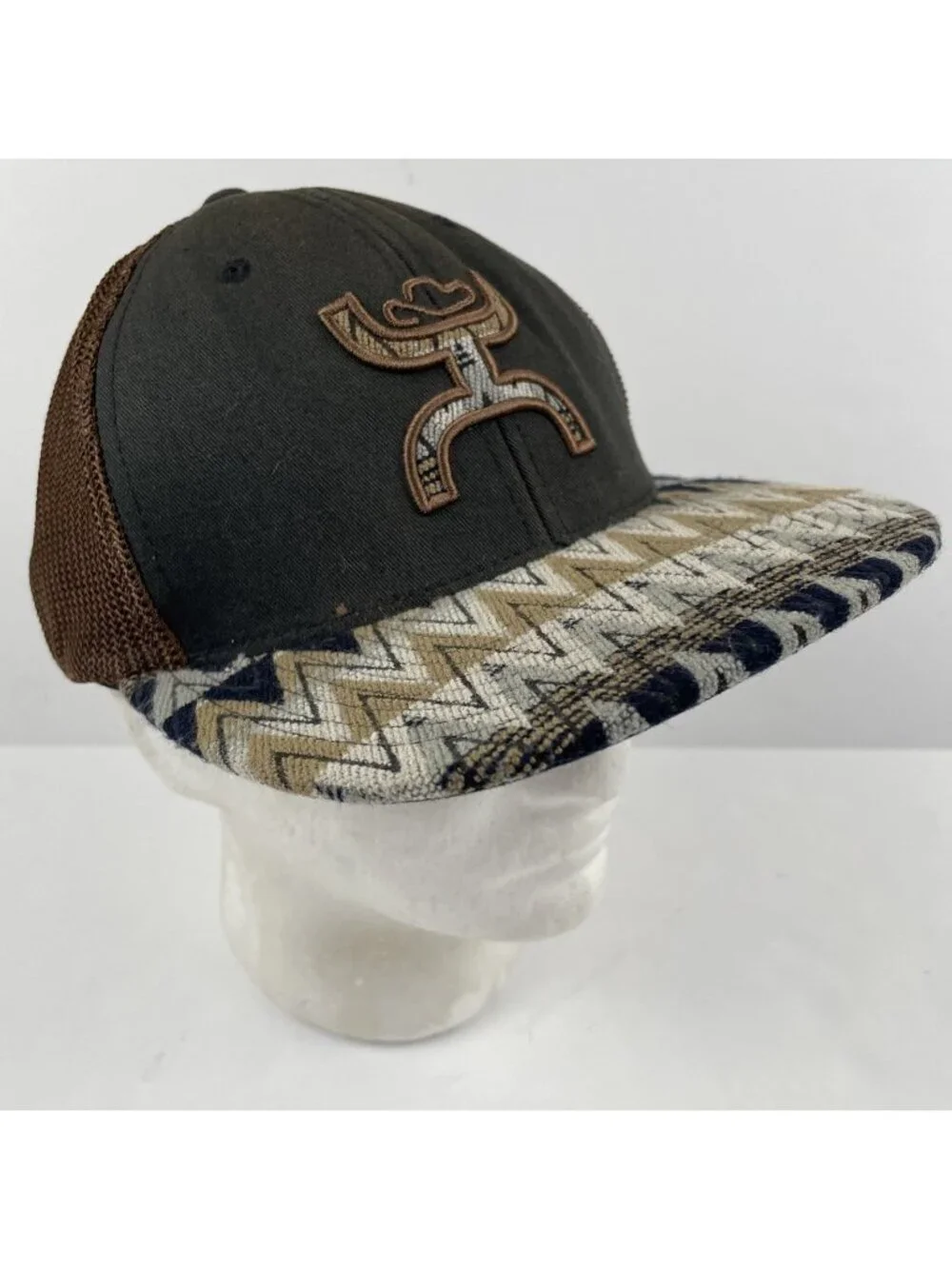 Hooey Trucker Hat Snapback Mesh Back  Aztec Bill Western Cowboy Logo Cap